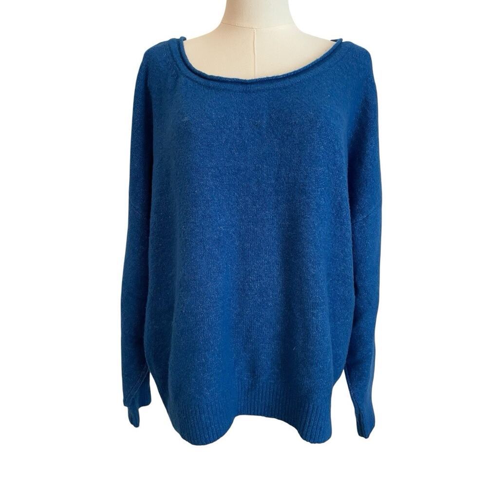 Abercrombie & Fitch Sweater Womens Size M Blue Drop Sleeve Oversized‎ Chunky